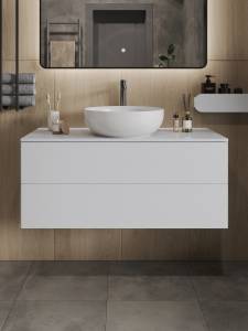 Тумба с раковиной Orange Отто Ot-100TuMDF+B07-420W белая глянцевая, 100 см