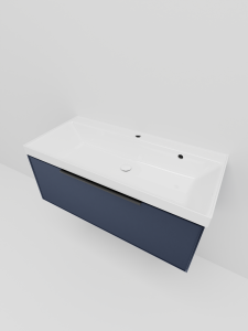 Тумба с раковиной La Fenice Simpla Blu Grigio NFNC-01-SIM-BG-100-3-100 синяя матовая, 100 см
