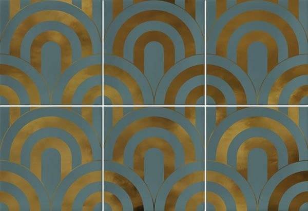 Декор Vives Hanami Takada Turquesa Oro 23x33.5