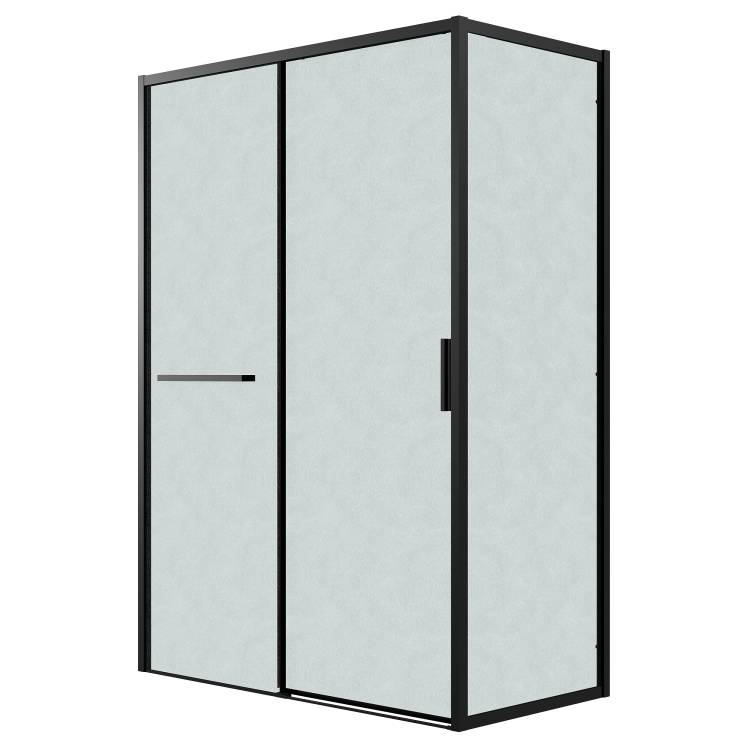 Душевой уголок Grossman Style 120.K33.05.1110.21.02 профиль черный матовый, стекло шиншилла, 110x100x195