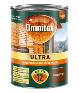 Пропитка декоративная для защиты древесины Omnitex Ultra AWB полуглянцевая тик 0.9 л