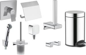 Душевой комплект Hansgrohe Vivenis 32128 + 26457 + 75615 + 41753 + 41752 + 41775 + 41756 + 41755, хром
