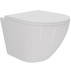 Унитаз подвесной Creto Cer C5 1005-005Cer-С5W безободковый, сиденье микролифт, белый