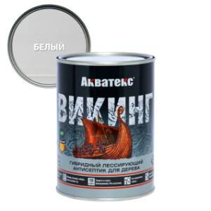 Антисептик для дерева гибридный лессирующий Акватекс Викинг полуматовый белый 0.75 л