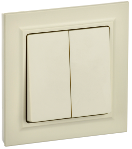 Выключатель 2-клавишный IEK Brite BR-V20-0-10-K10-F бежевый