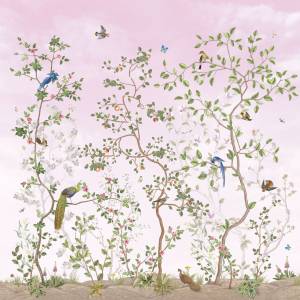 Фреска Ortograf Chinoiserie 33949 Blooming garden pink Флора FLN