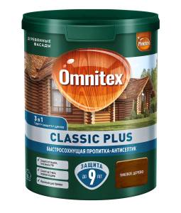 Пропитка декоративная для защиты древесины Omnitex Classic Plus тиковое дерево 0.9 л