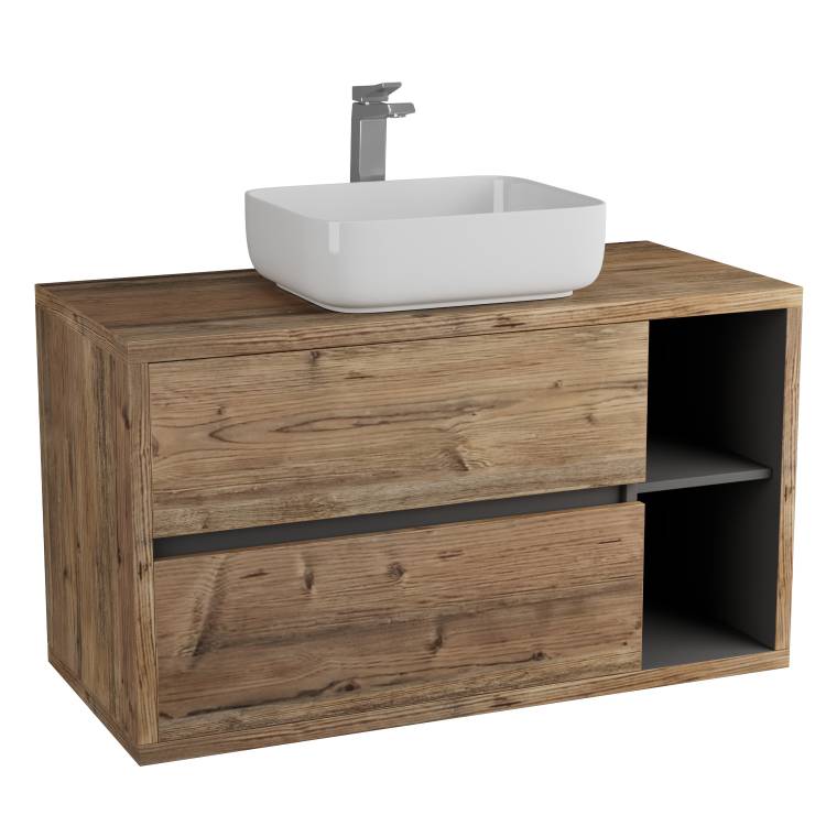 Тумба под раковину Veneciana Olona 100 510024 пихта, графит