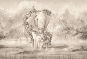 Фреска Ortograf Animality 34703 Слоны и природа Флора FLN