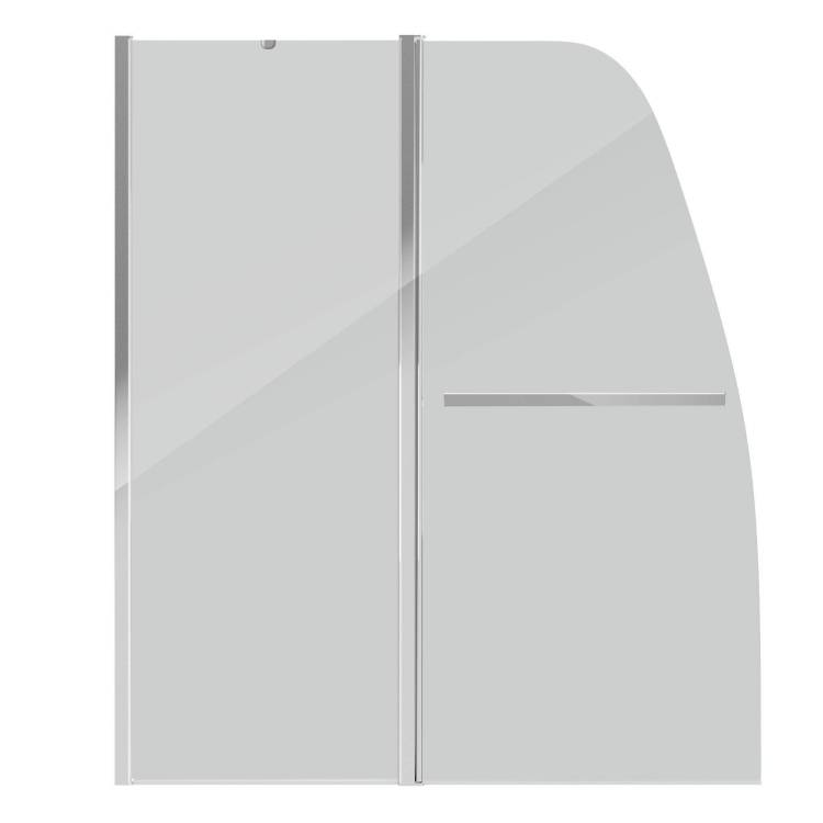 Шторка для ванны Grossman GR-100/2 140x120 алюминиевый профиль, стекло ПРОЗРАЧНОЕ 6мм