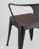 Набор из 4 стульев Stool Group Tolix Arm Wood YD-H440AR-W LG-01 X4 черный глянцевый, темное дерево фото 10