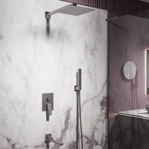 Душевой комплект Vincea Puro VSFW-5P1GM встраиваемый, 3 режима, вороненая сталь