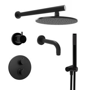 Душевой комплект Paini Cox 78PZSET36911THSHBATH на 3 потребителя, черный брашированный
