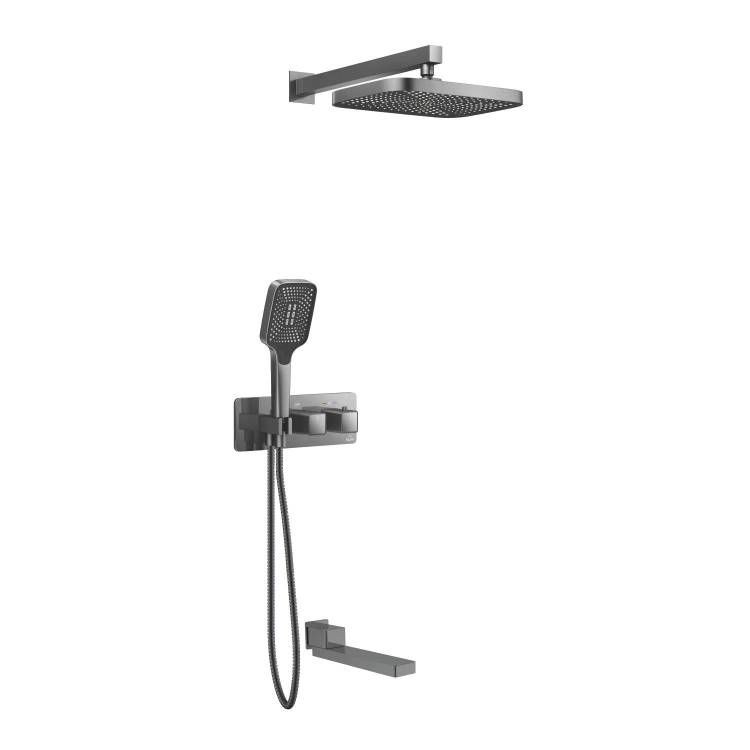 Душевая система Rose R1095T серая, встраиваемая, с термостатом