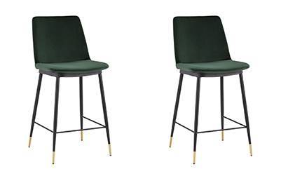 Набор из 2 полубарных стульев Stool Group Мелисса FDC9055C GREEN FUT-73 X2 зеленый