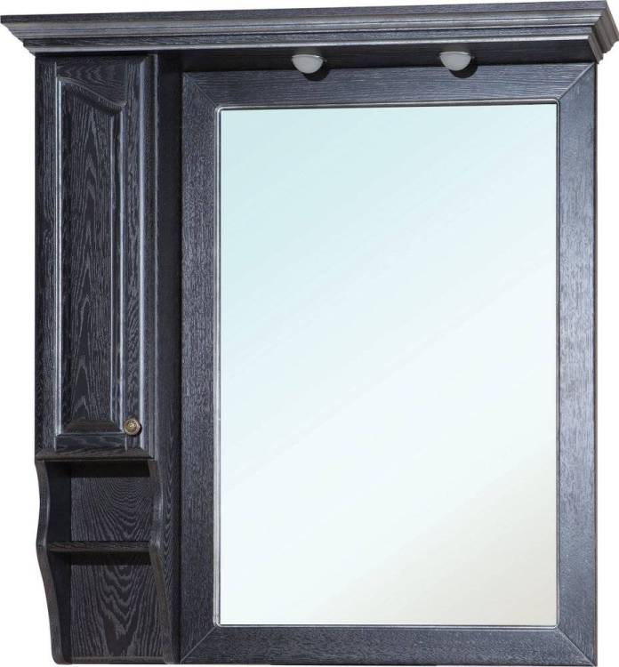 Зеркало Bellezza Рим 110 L черное патина серебро