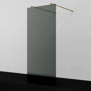 Душевая перегородка Wasserkraft Vechte (Фехте) 60W39BG-TG профиль золото матовое, стекло тонированное, 90x200