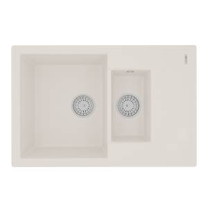 Кухонная мойка Lemark RAMZA 760 9910040 врезная прямоугольная с доп.чашей и крылом из кварцгранита жасмин