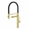 Смеситель для кухни Wonzon & Woghand WW-88458007-BG с гибким изливом и подключением фильтра, брашированное золото