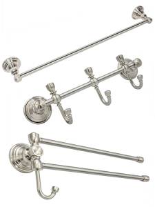 Набор аксессуаров для ванной Bath Plus Bronx nickel BX-SET-04, хром/белый