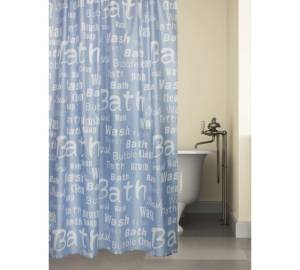 Штора для ванной Bath Plus Blue Font ch15061 180x180, белый, голубой