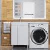 Тумба под раковину Uperwood Magenta 5930205156 под стиральную машину, напольная, с дверцами, белая, 60 см фото 4