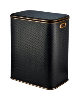 Корзина для белья Geralis PBG-S punto черная, кант золото, большая