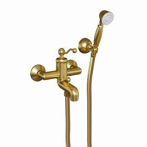 Смеситель для ванны Paini Duomo 88PJ105 с аксессуарами, матовое золото PVD