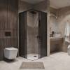 Душевой уголок Niagara Nova NG-2830-34BLACK профиль черный матовый, стекло тонированное, 100x100x195 фото 3