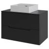 Тумба с раковиной Orange Line Li-70TubMDF+B04-405W черный матовый, 70 см