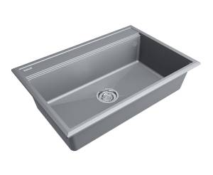 Мойка кухонная Paulmark Stepia PM117551-GRM 510x750 мм серый металлик
