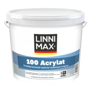 Краска для фасадов и интерьеров Linnimax 100 Acrylat база 1 10 л