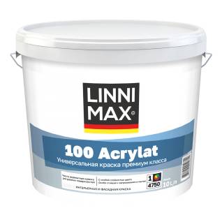 Краска для фасадов и интерьеров Linnimax 100 Acrylat база 1 10 л