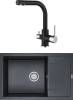 Комплект Paulmark PM317850-BLM черный металлик + Смеситель Paulmark Essen Es213011-418 для кухонной мойки, черный металлик