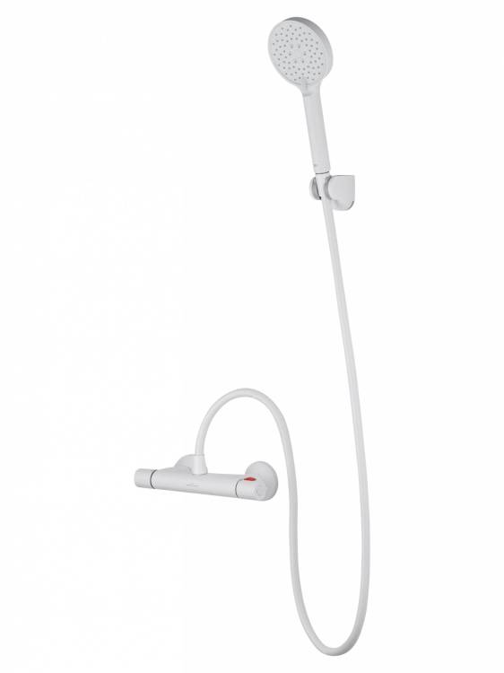 Смеситель для душа Wonzon & Woghand WW-B1005-A-MW с термостатом, белый матовый