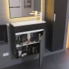 Тумба с раковиной Uperwood Modul подвесная, матовая, черная, 60 см фото 8