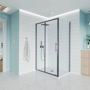 Боковая панель Veconi Evo SP GR E-SP-GR-70-01-C9 профиль графит брашинг, стекло прозрачное, 70x195