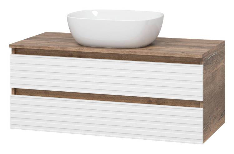 Тумба с раковиной Brevita Dakota - 100 Дуб Гала, Белый 43x100x48