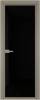 Межкомнатная дверь Profil Doors 1 AV цвет профиля Никель матовый, стекло безопасное 6 мм черный триплекс 700x2000