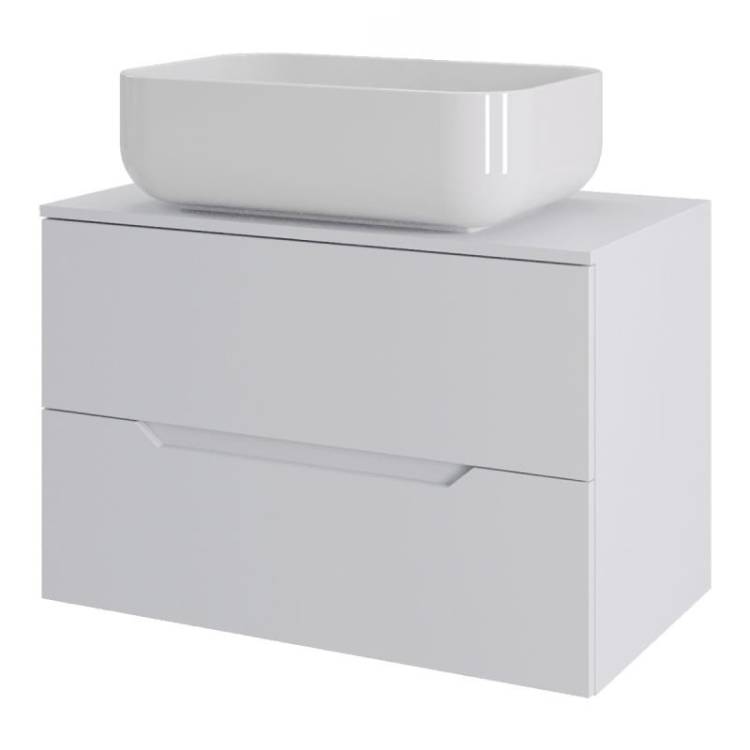 Тумба с раковиной Orange Line Li-70TuwMDF+B03-600W белый матовый, 70 см