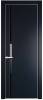 Межкомнатная дверь Profil Doors 21 PE полотно Нэви Блу, кромка алюминиевая с четырех сторон матовая, стеклянная вставка черный лак 700x2000