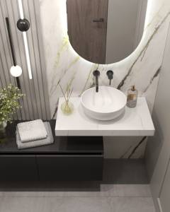 Столешница Armadi Art Flat 869-080-CLCT прямая Calacatta 810x460x70