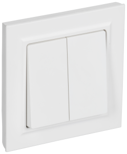 Выключатель 2-клавишный IEK Brite BR-V20-0-10-K91-F арктический белый