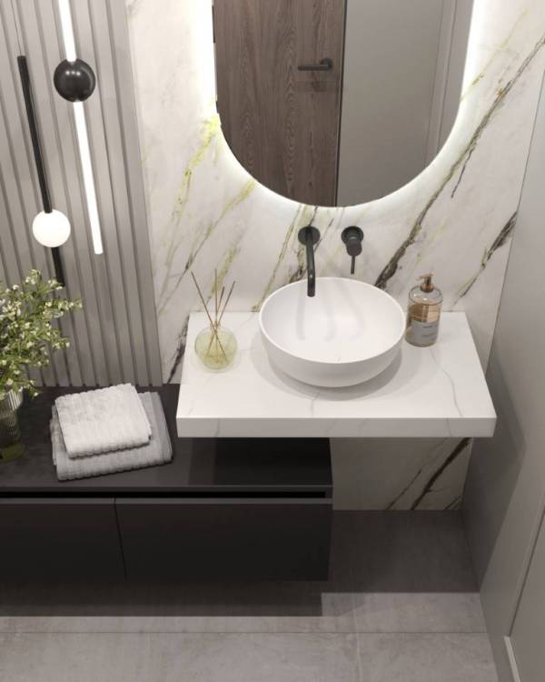 Столешница Armadi Art Flat 869-080-CLCT прямая Calacatta 810x460x70