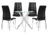 Обеденная группа Woodville Саито 90 599456 black, chrome, стулья экокожа