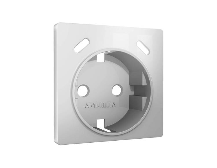 Лицевая панель для электрической розетки с заземлением со шторками 2USB C+C Ambrella Volt Alfa AP4105 серебро глянец
