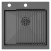 Мойка кухонная Paulmark Kroner-Pro 51 PM705151-GM Вороненая Сталь, 51x51