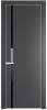 Межкомнатная дверь Profil Doors 21 PE полотно Графит, кромка алюминиевая с четырех сторон матовая, стеклянная вставка черный лак 800x2000