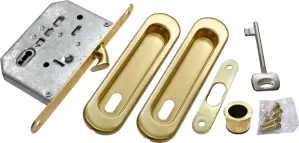 Замок для раздвижных дверей и шкафов-купе Morelli MHS150 L MHS150 L SG (Матовое золото)