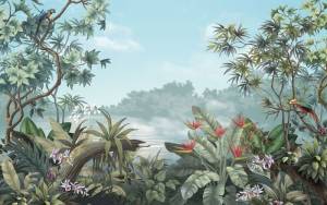 3D Фотообои Artegrafico «Пруд с экзотическими цветами» TP-020 акварель